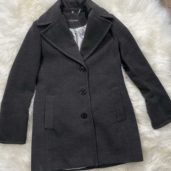 Calvin Klein Jackets & Blazers - Like new Calvin Klein Dark Gray Pea coat - 6